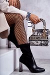 Semišové vysoké podpätky Laura Messi 2527 čierna