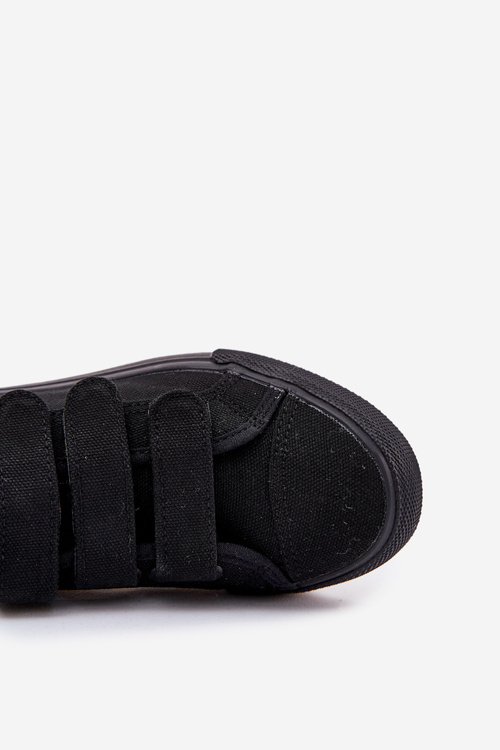 Mládežnické Nízké Tenisky Na Suchý Zip Černé Dilan