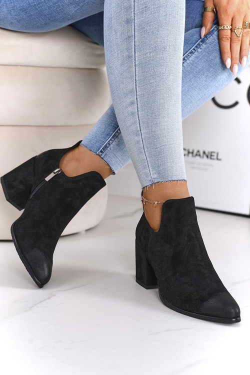 Kotníkové Boty Na Podpatku Se Střihem Vinceza 21-10558 Černé