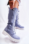 Vysoké vázané boty Kayra Modrá Trappers