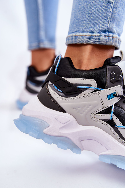 Dámská sportovní obuv na masivní platformě Big Star KK274386 Černo-šedá