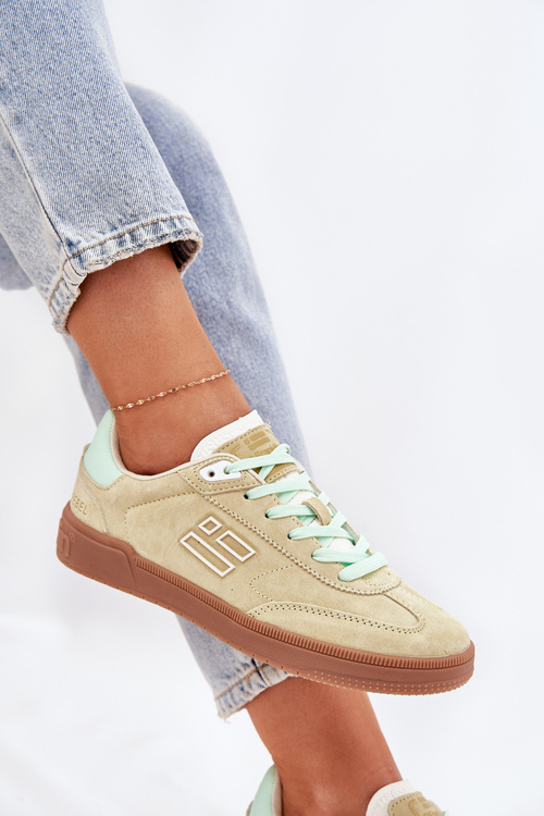 Semišové Sportové Topánky Tenisky Dámske D.Franklin Limetkové DFSH387005