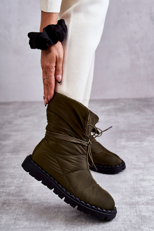 Dámské zateplené kozačky Zelené Emelie