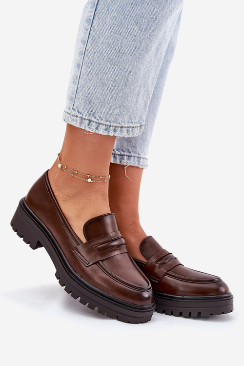 Klasické Dámské Mokasíny Z Eko Kůže Hnědé Enticca