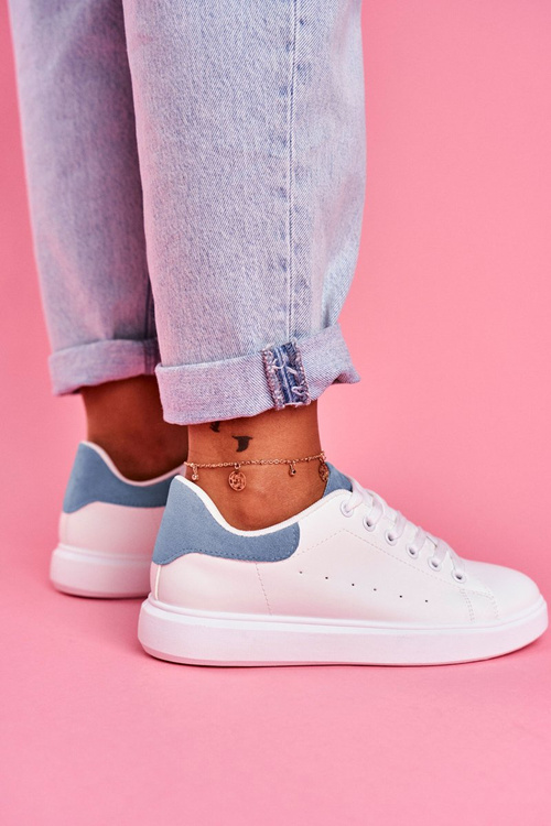 Dámská Sportovní Obuv Bílá s Modrou Patou Milly