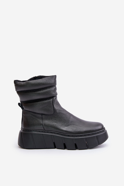 Zazoo 60512 Dámske Kožené Čižmy Na Zips S Teplou Filcovou Podšívkou Čierne