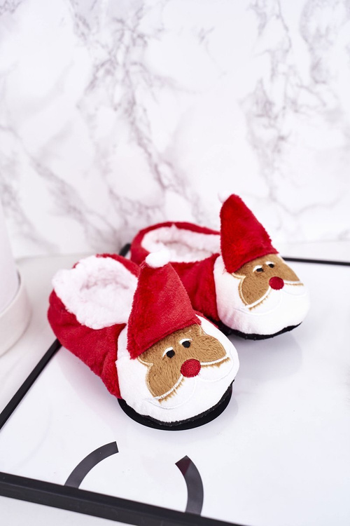 Dětské Vánoční Pantofle S Ježíškem2 Červené Xmas