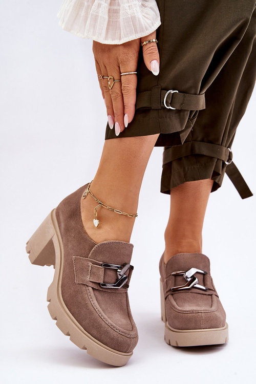 Elegantní boty na sloupu Se tmavě stříbrná zdobením béžove Harmell