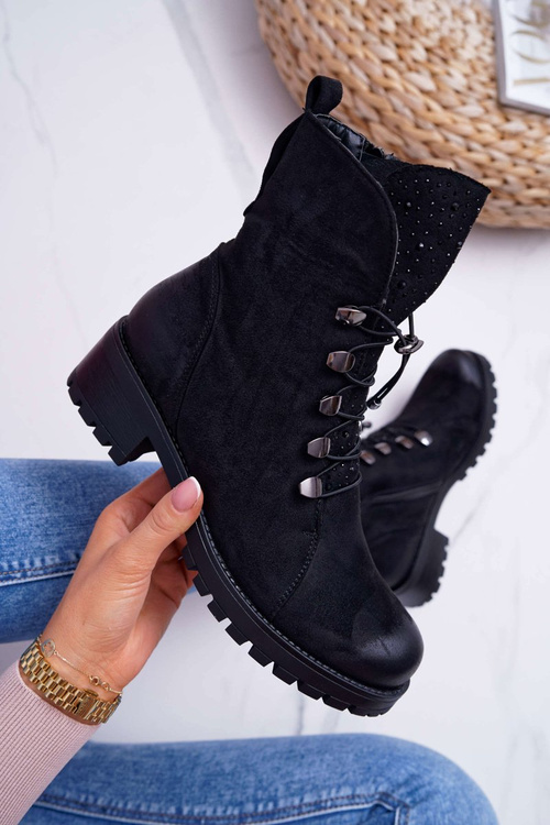 Dámské kotníkové boty Barski černé 18-52