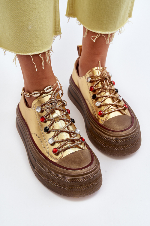 Dámské tenisky na platformě GOE NN2N4055 Zlaté