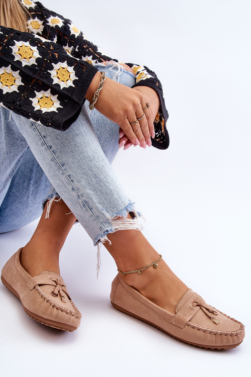 Klasické semišové mokasíny Tmavě béžová Good Time