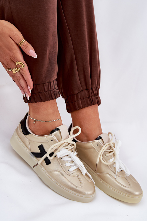 Nízké dámské sportovní boty zlaté Zelevelis