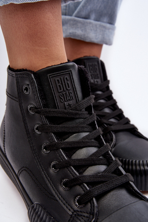 Dámské zateplené tenisky na zip černé Big Star MM274020