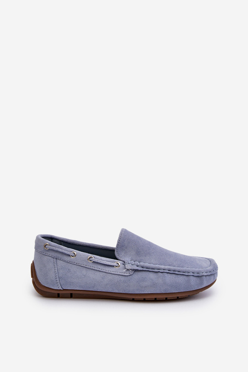 Mužské modré semišové slip-on mokasíny Rayan