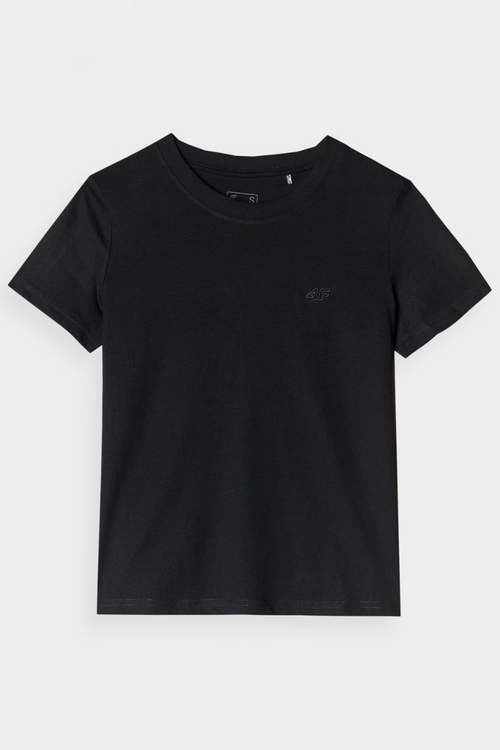 Hladký Dámsky T-Shirt Regular 4FWAW24TTSHF1650-20S Čierny
