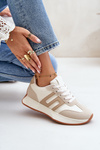 Sneakers Športové Topánky Na Platforme Dámske Béžové Thari