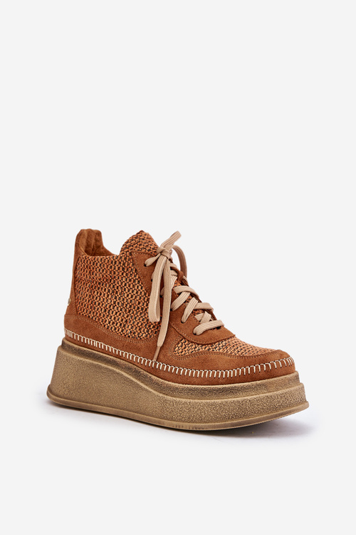 Kožené Boty Na Platformě A Klínu Maciejka Hnědé 06759-29