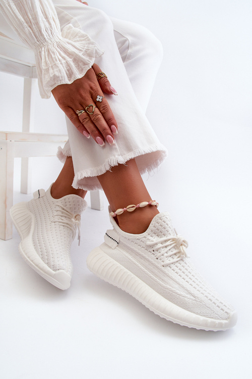 Dámske bielé textilné slip-on športové topánky Nelmarie