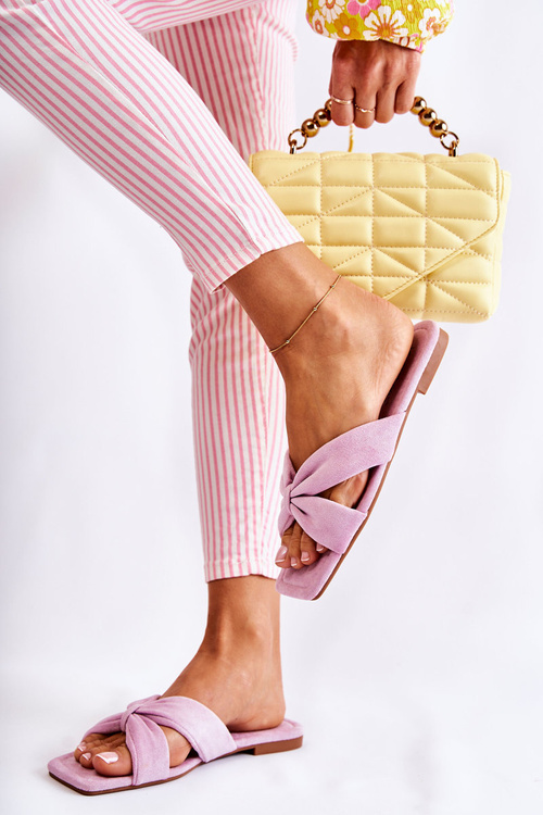 Dámské Velurové Nazouváky Svetle Fialové Vanilla Sky