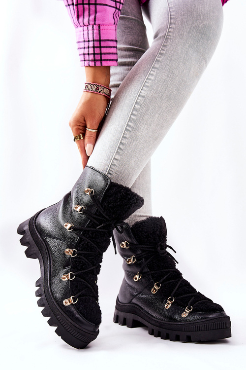 Izolované kožené topánky čierny katelin