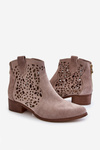 Dámské prolamované boty Lewski Shoes 2909 Světle hnědé
