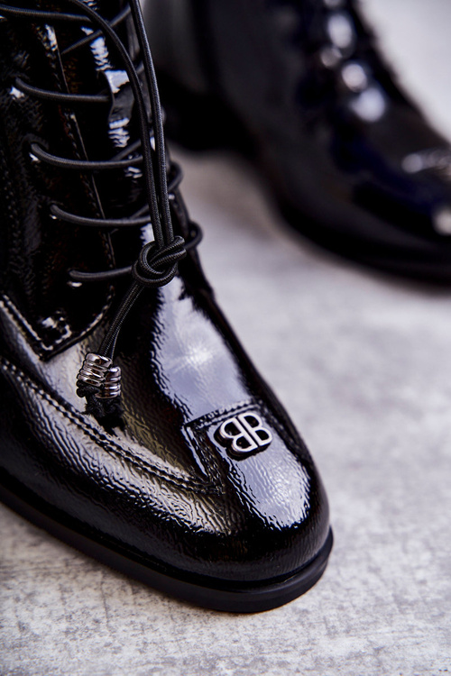 Lakované Holínky S Dekorací Černe Betrix