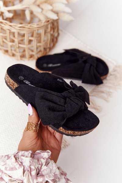 Dětské Pantofle Na Korku Černé Little Wendy