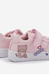Dětské tenisky na suchý zip s medvídkem růžové Callexia
