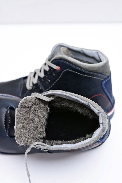 Navy modré kožené topánky Teslo