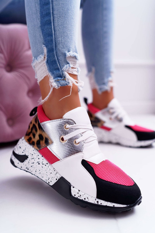 Dámske športové topánky Lu Boo v leoparde tlač bieleho Malibu