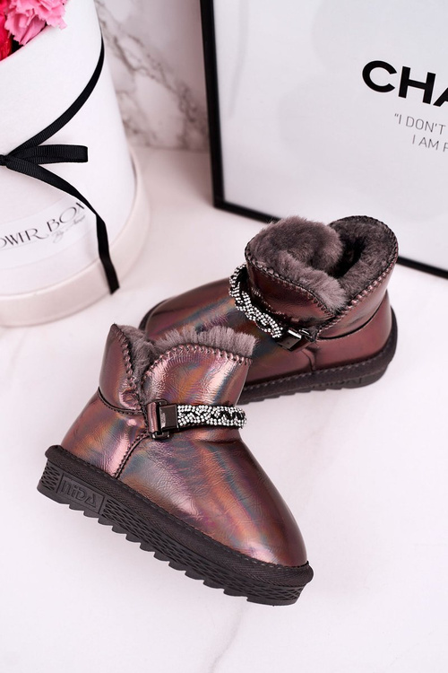 Detské topánky Snehové topánky s Gasin Fur Grey Princess