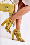 Prolamované semišové boty žluté Jenissa