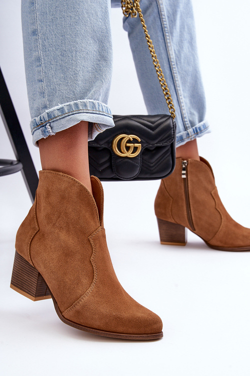 Kůže Kowbojky Botky Lewski EV28 Brązové