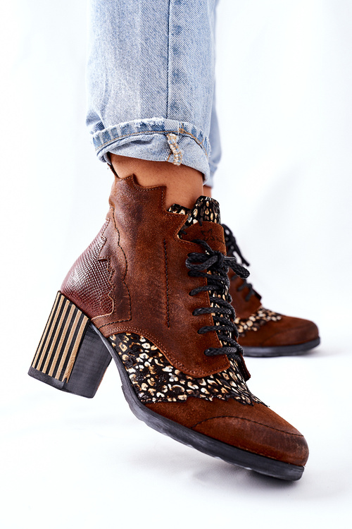 Dámske kožené topánky Maciejka hnedé topánky 03190-02