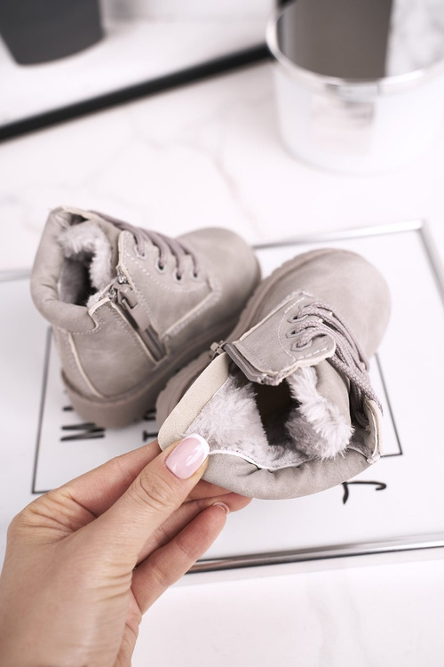 Dětské Boty Traperky Teplé Šedé Dexter