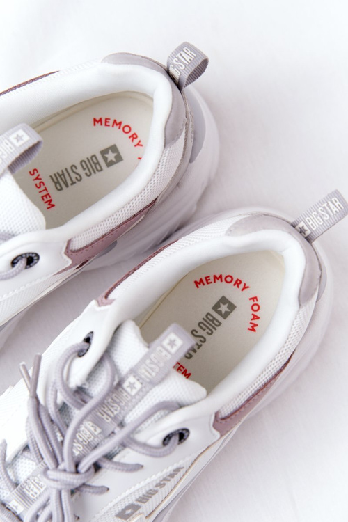 Dámské Tenisky Memory Foam Big Star HH274255 Bílé-Fialové