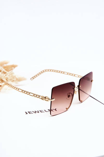 čtvercové sluneční brýle Prius V508 zlaté a hnědé