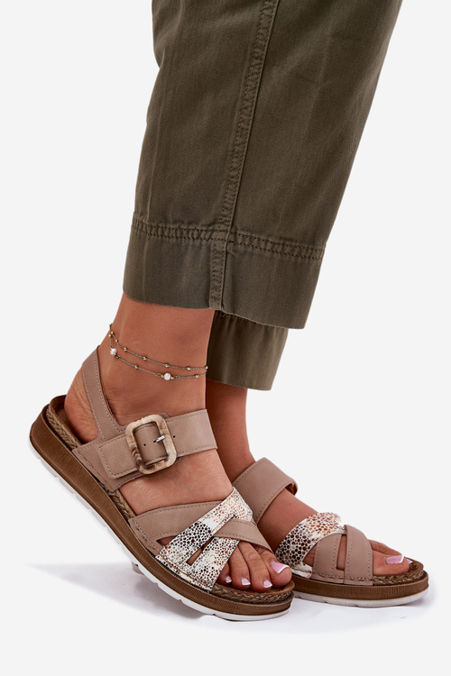 Dámske Sandále S Prackou Béžové Inblu GS000056