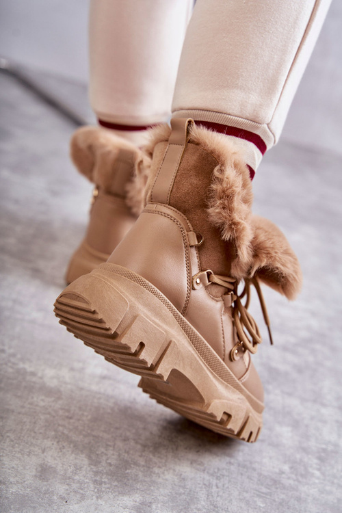 Teplé boty Trappers Tmavě béžová Charles