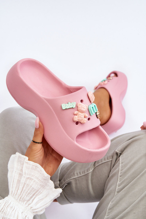 Měkké Dámské Pěnové Šlapky s Ozdobami Růžové Lorie