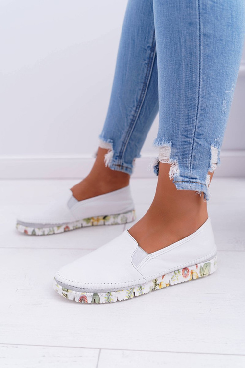 Women's Polobotky Maciejka Slip-on Kožené Bílé 03512-11