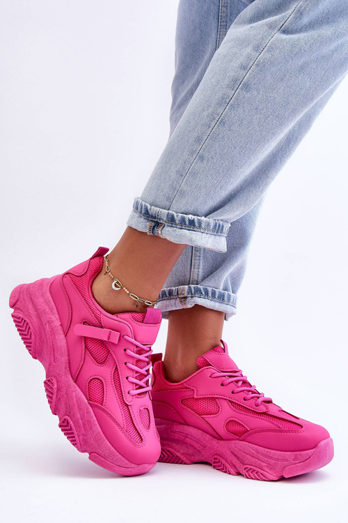 Dámske tenisky na masívnej platforme Fuksja Agnania