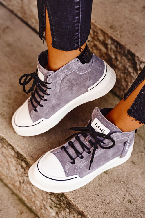 Dámske športové kožené topánky Goe Grey GG2N3079