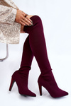 Vysoké podpätky s Renoli Burgundsky ponožky