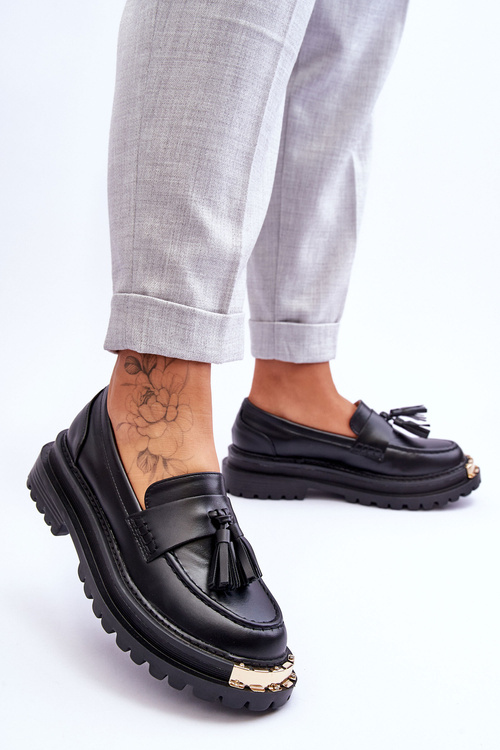 Lonisa Lonis klasické mokasíny se střapci Černé Lonisa