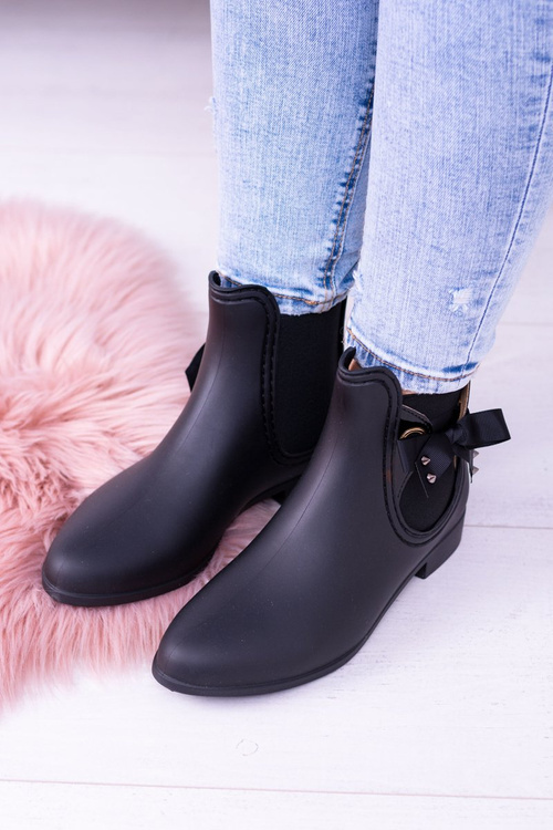 Čierne matné ženské galoshes, ktoré jedného dňa Jodhpur topánky