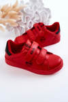 Veľká hviezda DD374030 Red-čierny tenisky na suchý zips