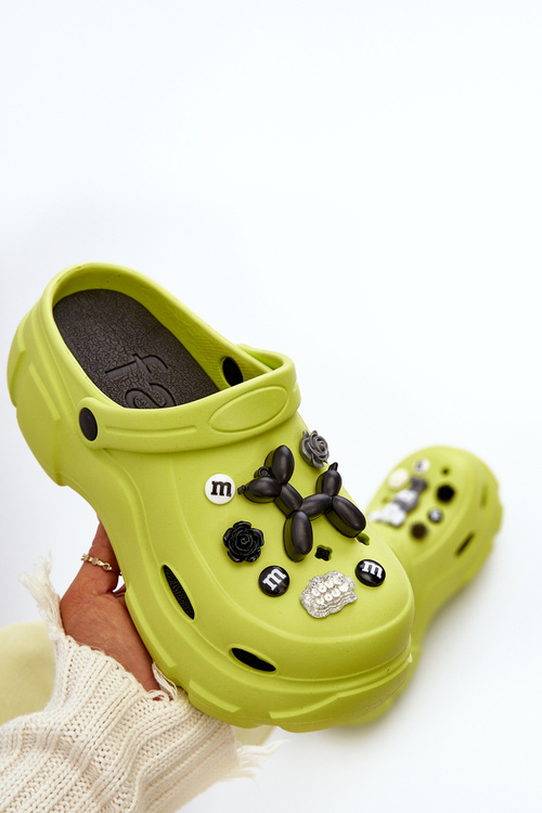 Piankové ľahké dámske papuče na masívnej podrážke limetkové Matirra