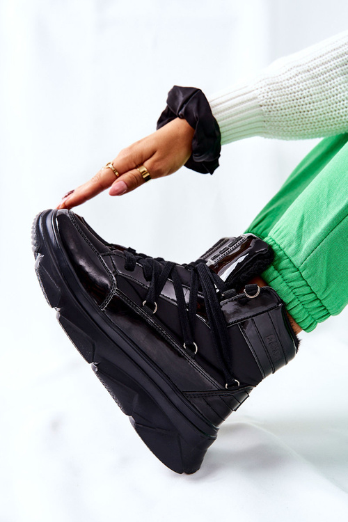 Izolované snehové topánky veľká hviezda II274311 čierna