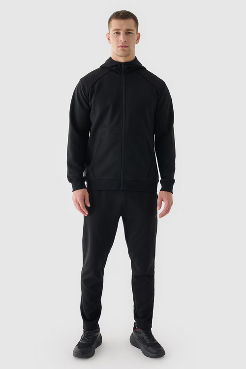 Pánska Mikina S Kapucňou Zips 4F Čierna 4FWAW24TSWSM1256-20S